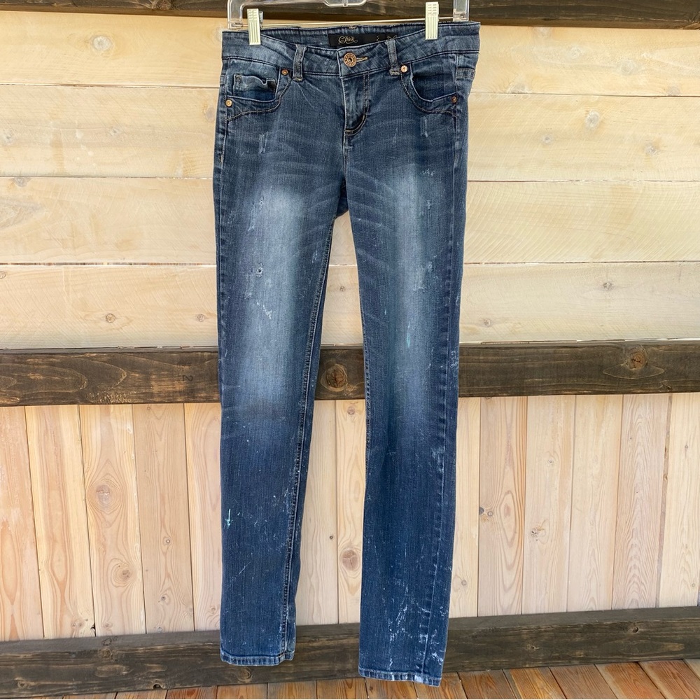 Pink Splatter Distressed Jeans Size 9
